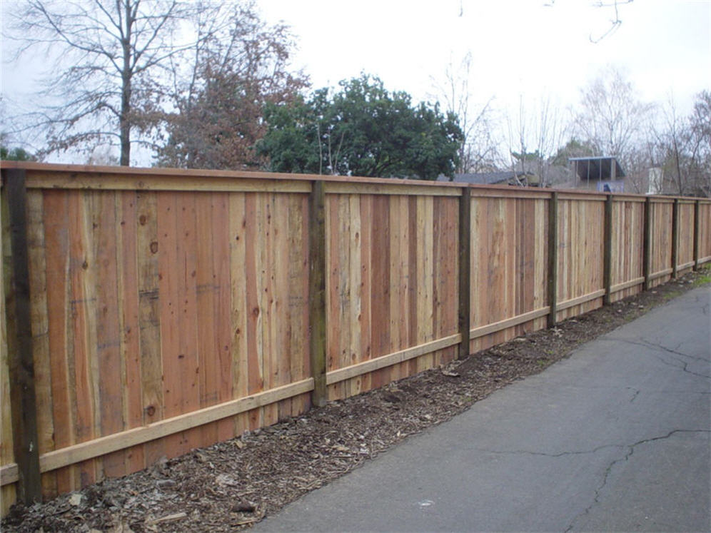Unfinished Solid Redwood Fence