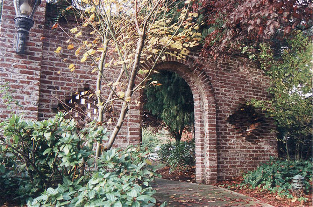 Brick Wall and Arched Entry